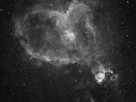 Probably last object I worked on, spring 2017. APO 80/6 with 0.79x reducer clamped in the focuser thus stars on one side are deformed. Screwed connection is the only way how to get sharp stars from corner to corner. Exposure time was 20min totalling several hours. QHY9s mono. Baader Ha 7nm.